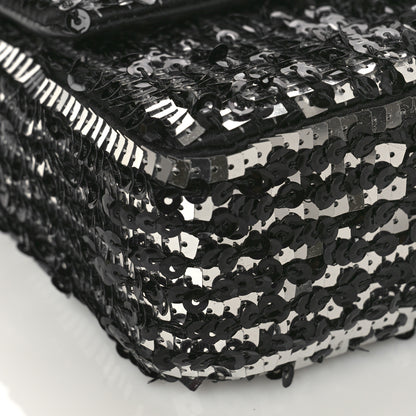 Chanel Sequin Lambskin Small Flap Black Silver 8 of 9