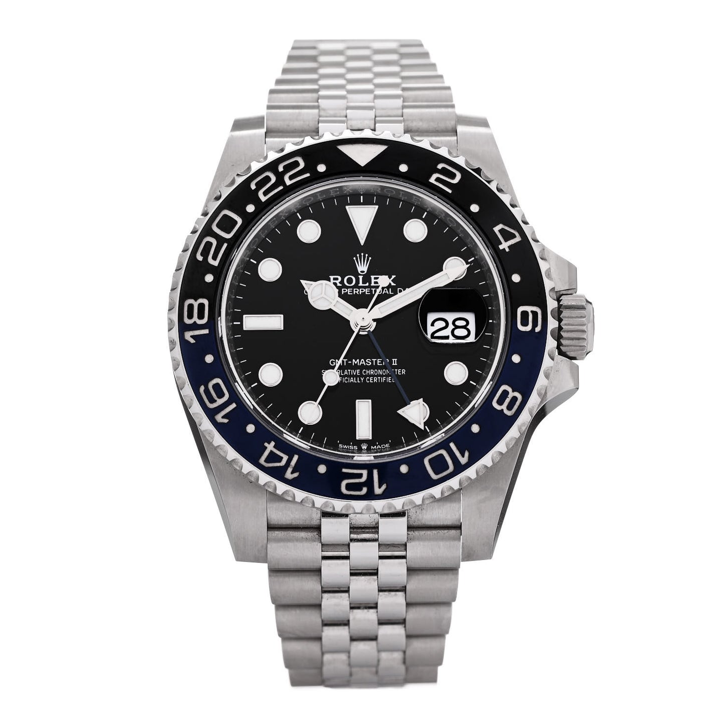 Stainless Steel 40mm Oyster Perpetual Date GMT Master Ⅱ Batgirl Watch 126710BLNR
