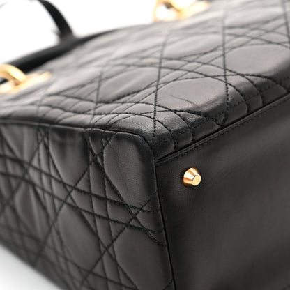 Christian Dior Lambskin Cannage Medium Lady Dior Black 12 of 13