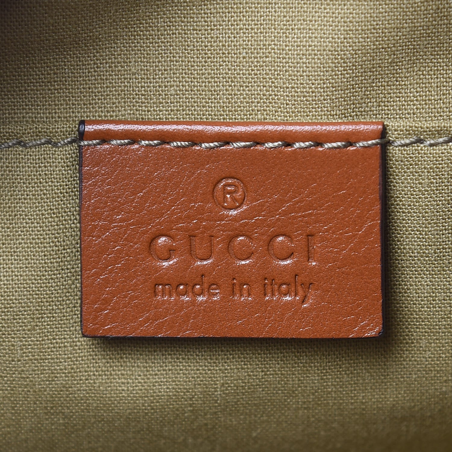 Gucci Vintage Canvas Web Shoulder Bag Sand Cuir 6 of 10