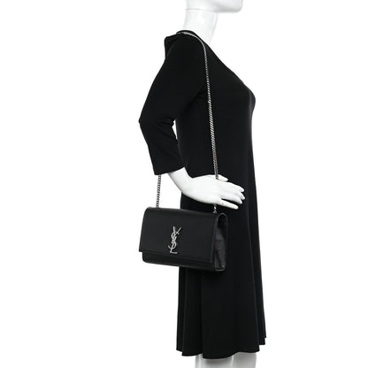 Saint Laurent SAINT LAURENT Grain De Poudre Medium Classic Monogram Kate Satchel Black 2 of 11