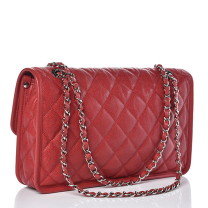 Chanel Caviar Quilted Large French Riviera Flap Red 3 of 10