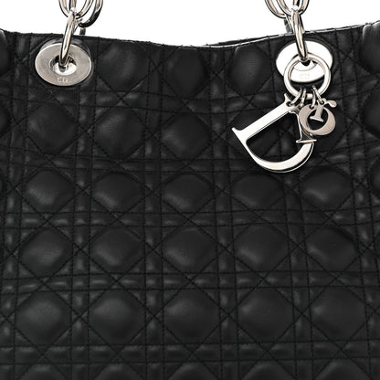 Christian Dior Lambskin Cannage Medium Dior Soft Shopping Tote Black 9 of 11