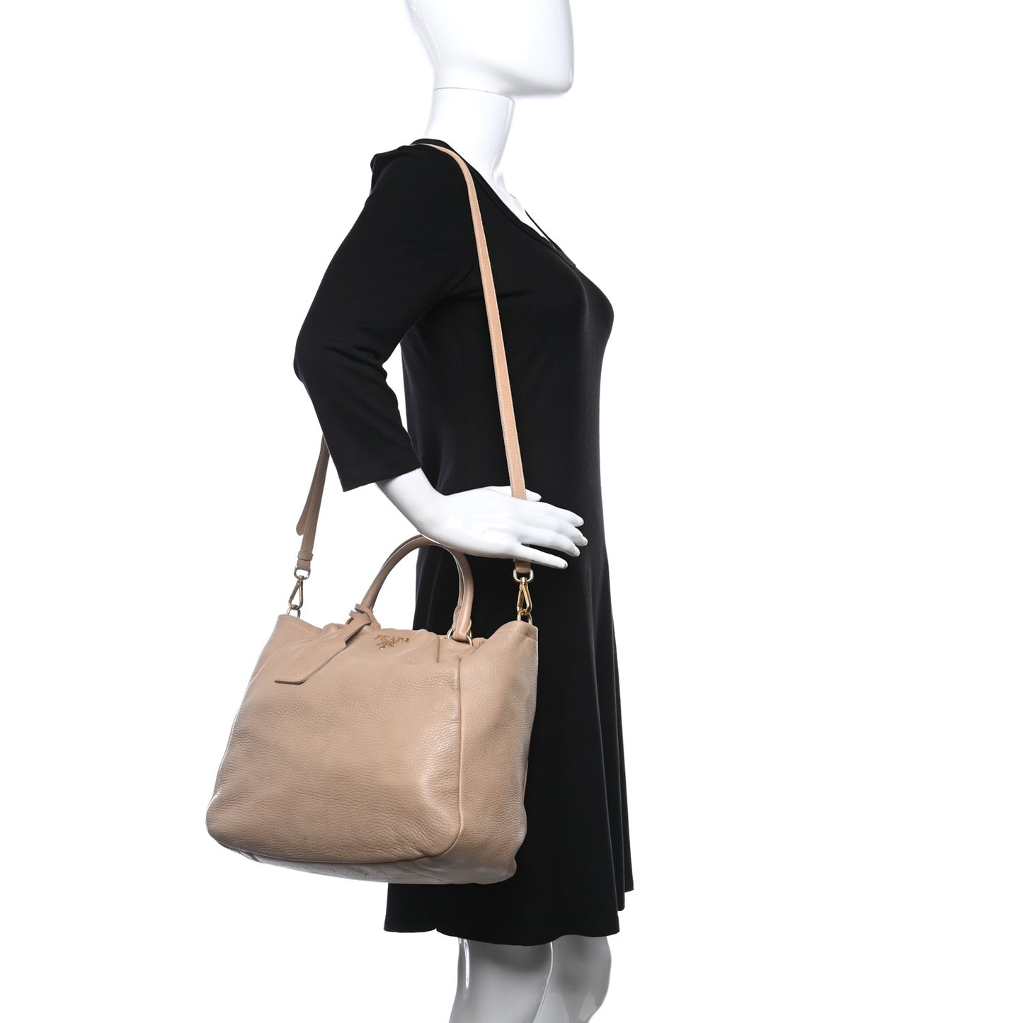 Cervo Pleats Tote Beige
