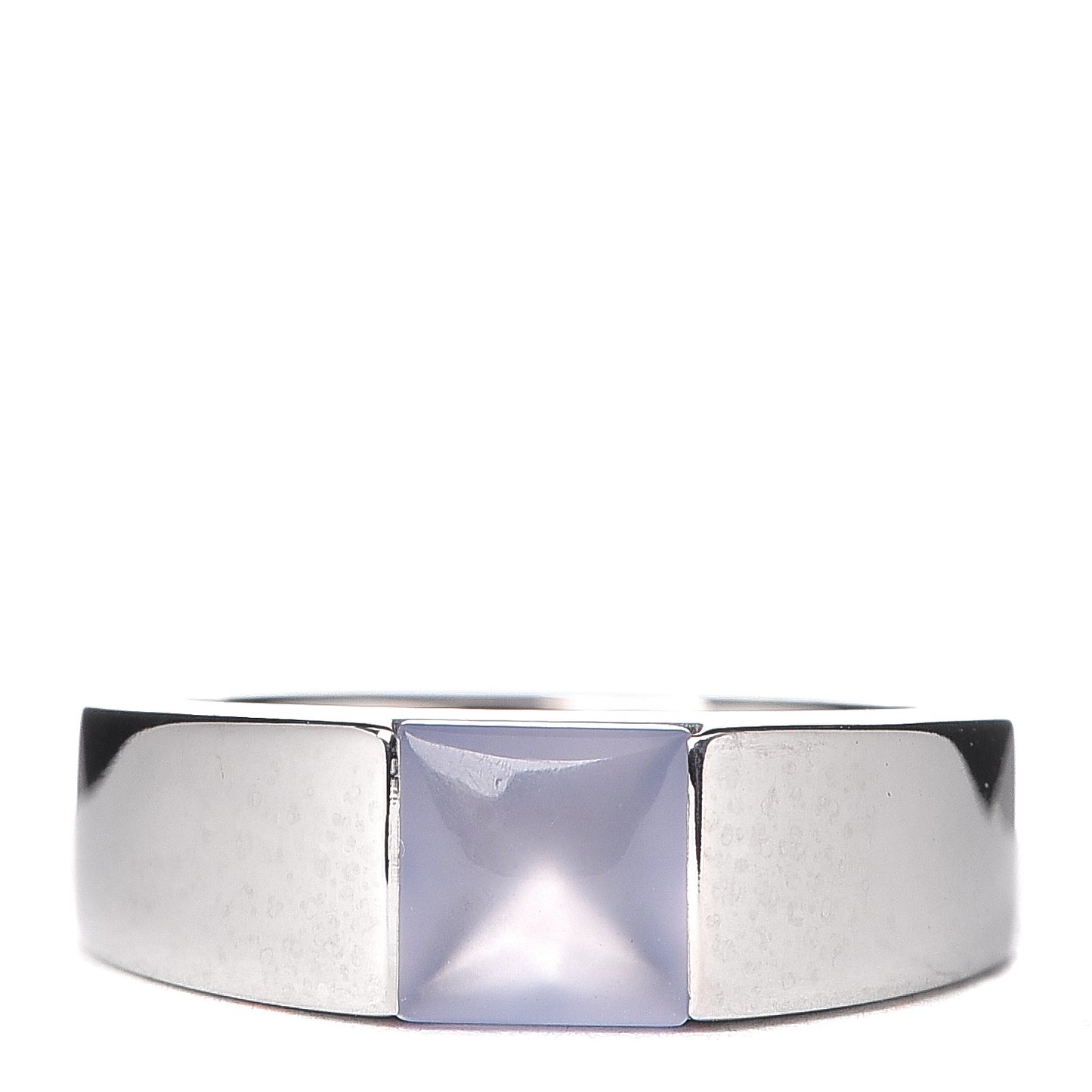 18K White Gold Chalcedony Tank Ring 47 4