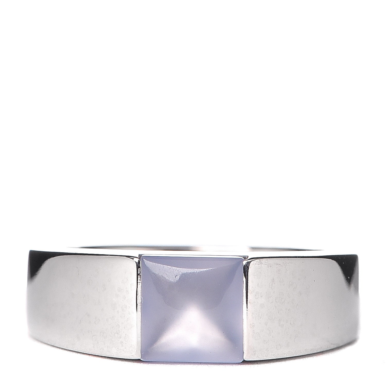 Cartier 18K White Gold Chalcedony Tank Ring 47 4 1 of 5