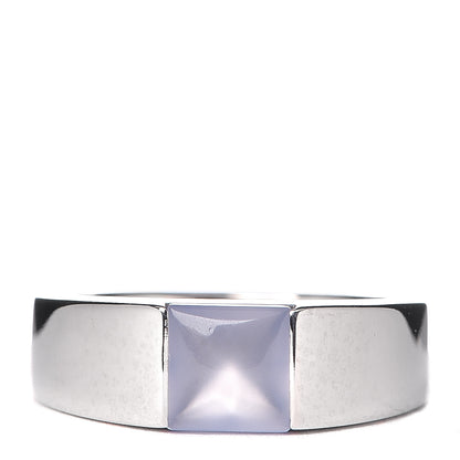 Cartier 18K White Gold Chalcedony Tank Ring 47 4 1 of 5