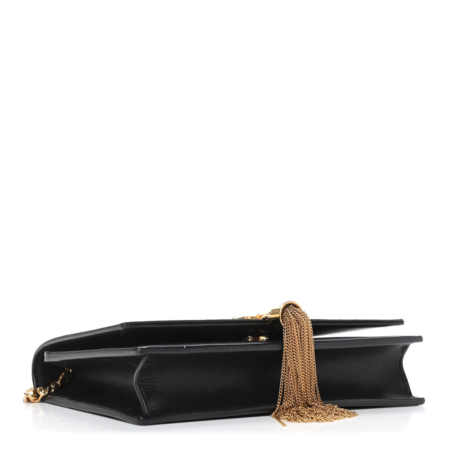 Smooth Calfskin Classic Monogram Kate Tassel Chain Wallet Black
