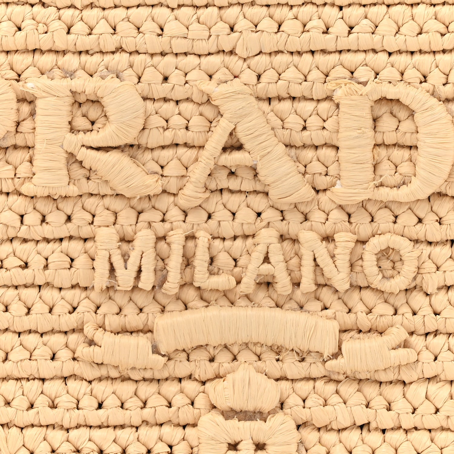 Prada Yarn Raffia Effect Crochet Triangle Shoulder Bag Naturale 7 of 9