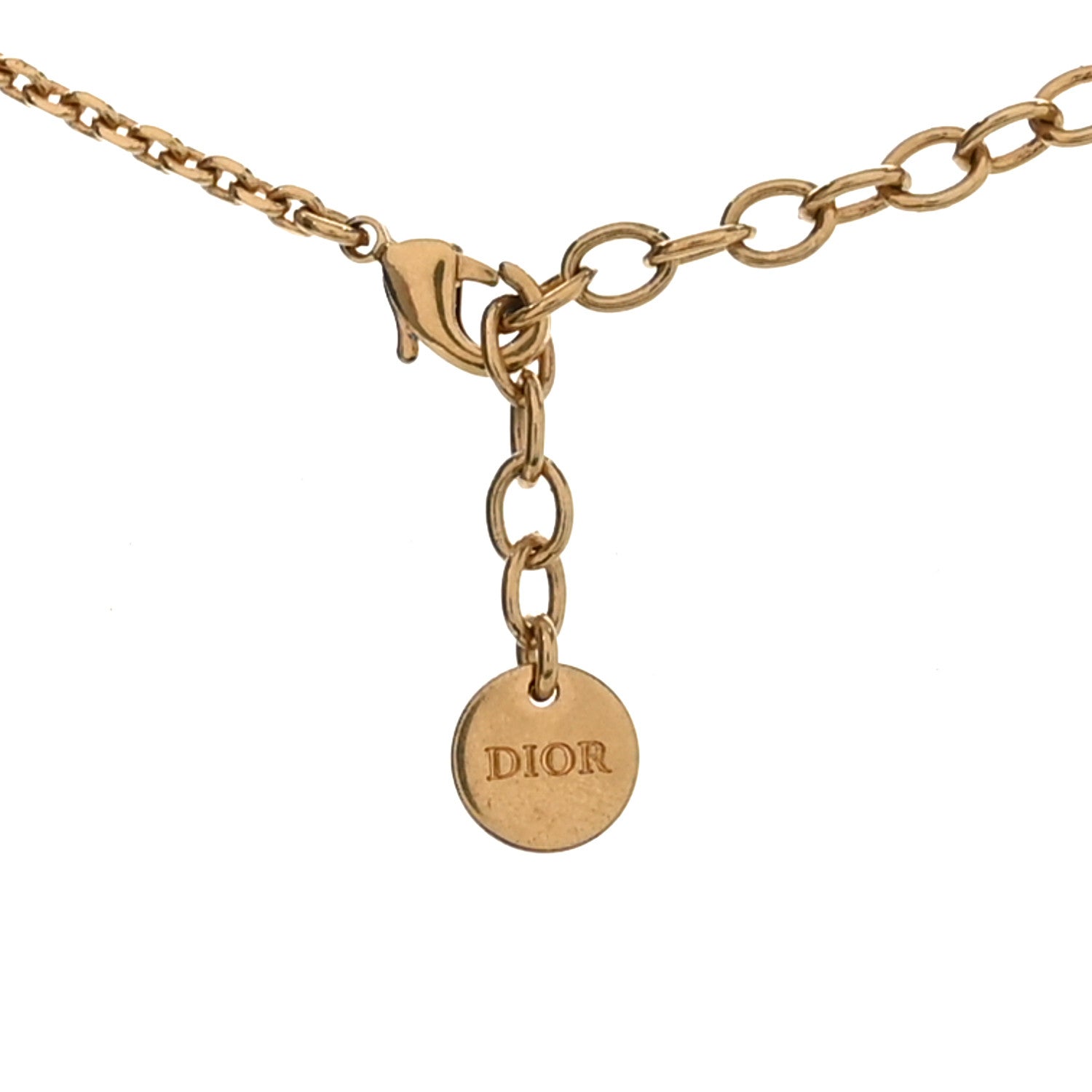 Christian Dior Pearl Logo Necklace Gold 4 of 4