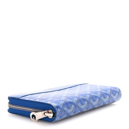 Goyard Goyardine Matignon Zip Around GM Wallet Sky Blue 4 of 8