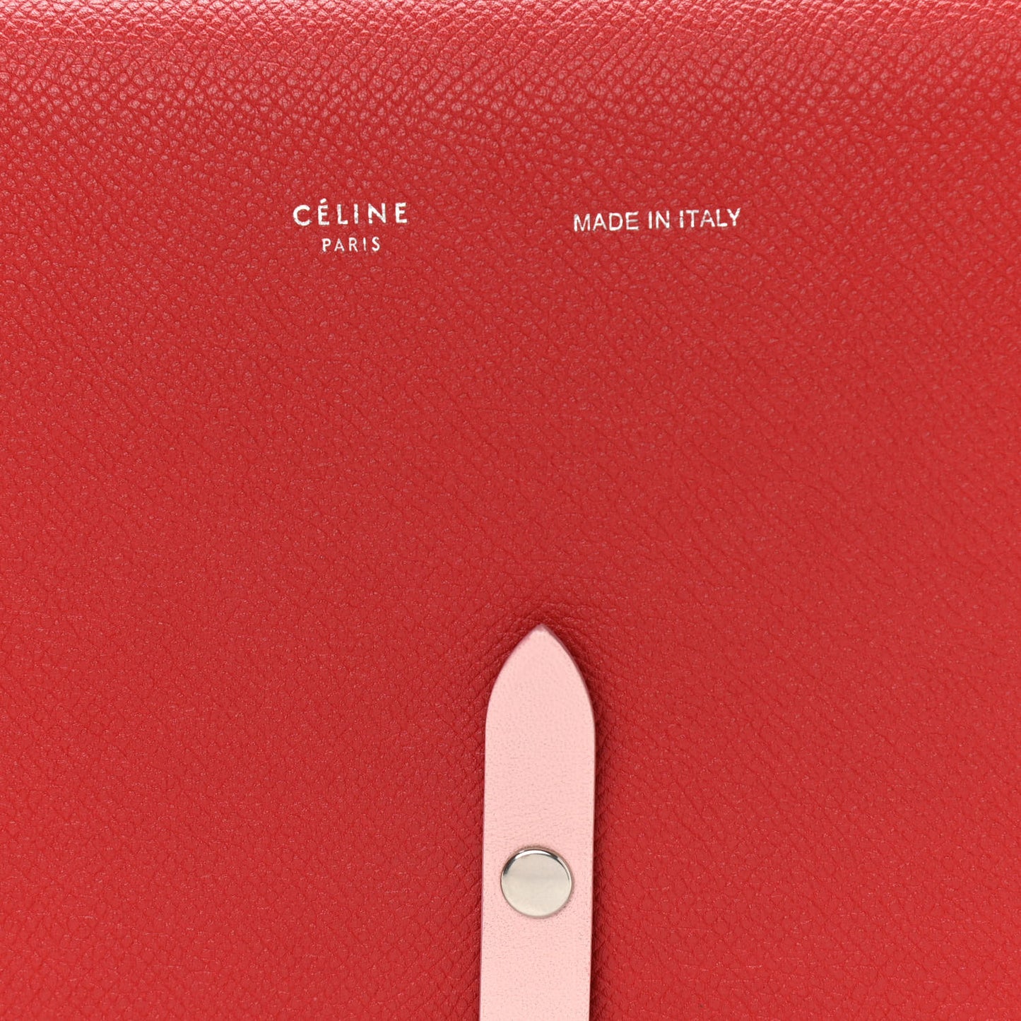 Grained Calfskin Clutch On Strap Bag Scarlet