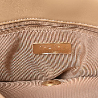 Chanel Lambskin Quilted Maxi 19 Flap Dark Beige 6 of 11