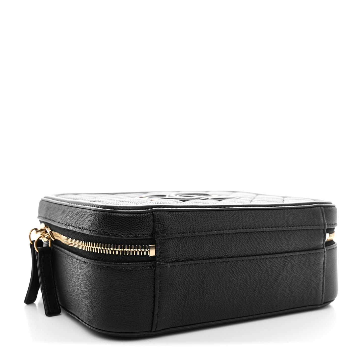 Caviar Quilted Medium CC Filigree Vanity Case Black
