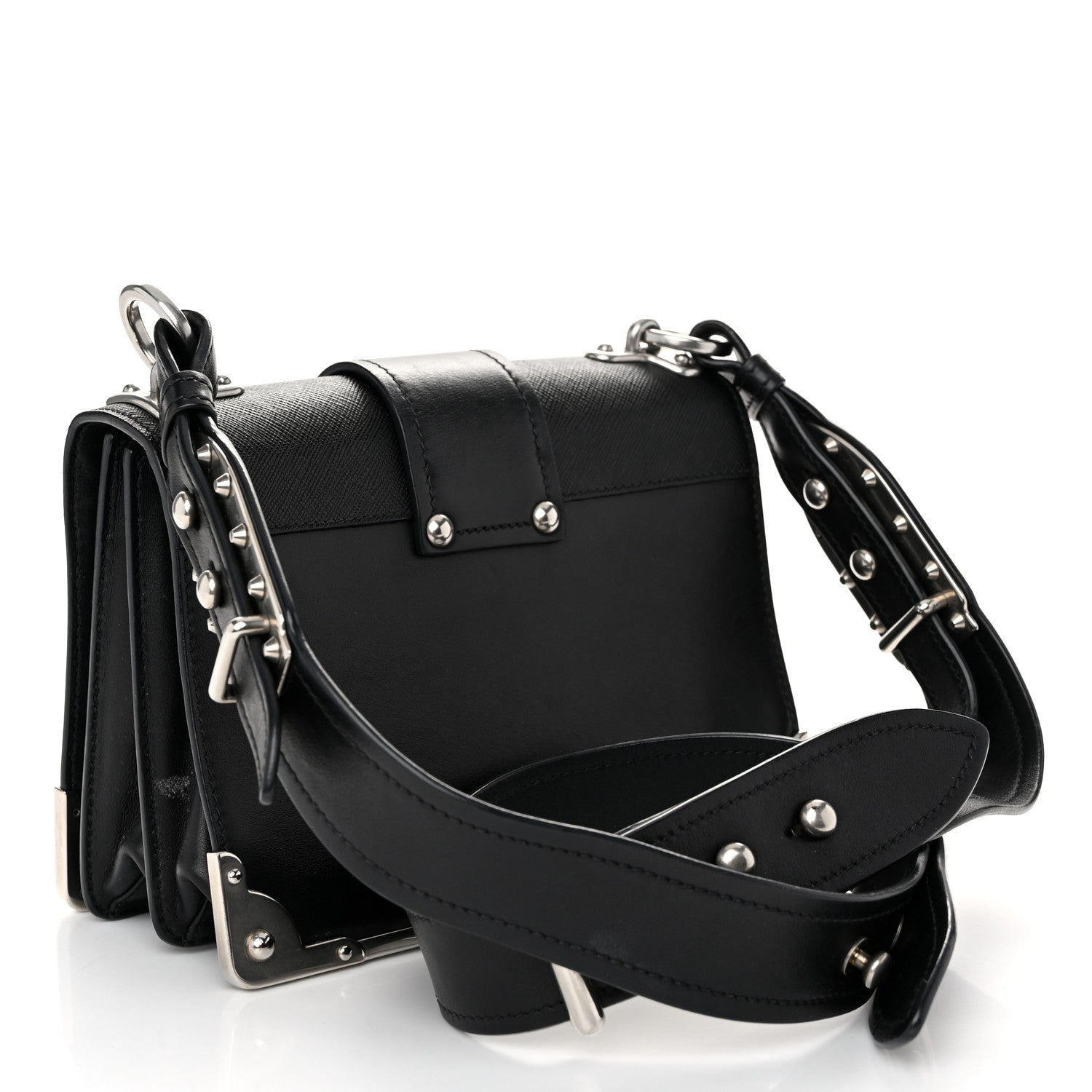 Prada City Calf Saffiano Cahier Bag Black 3 of 9