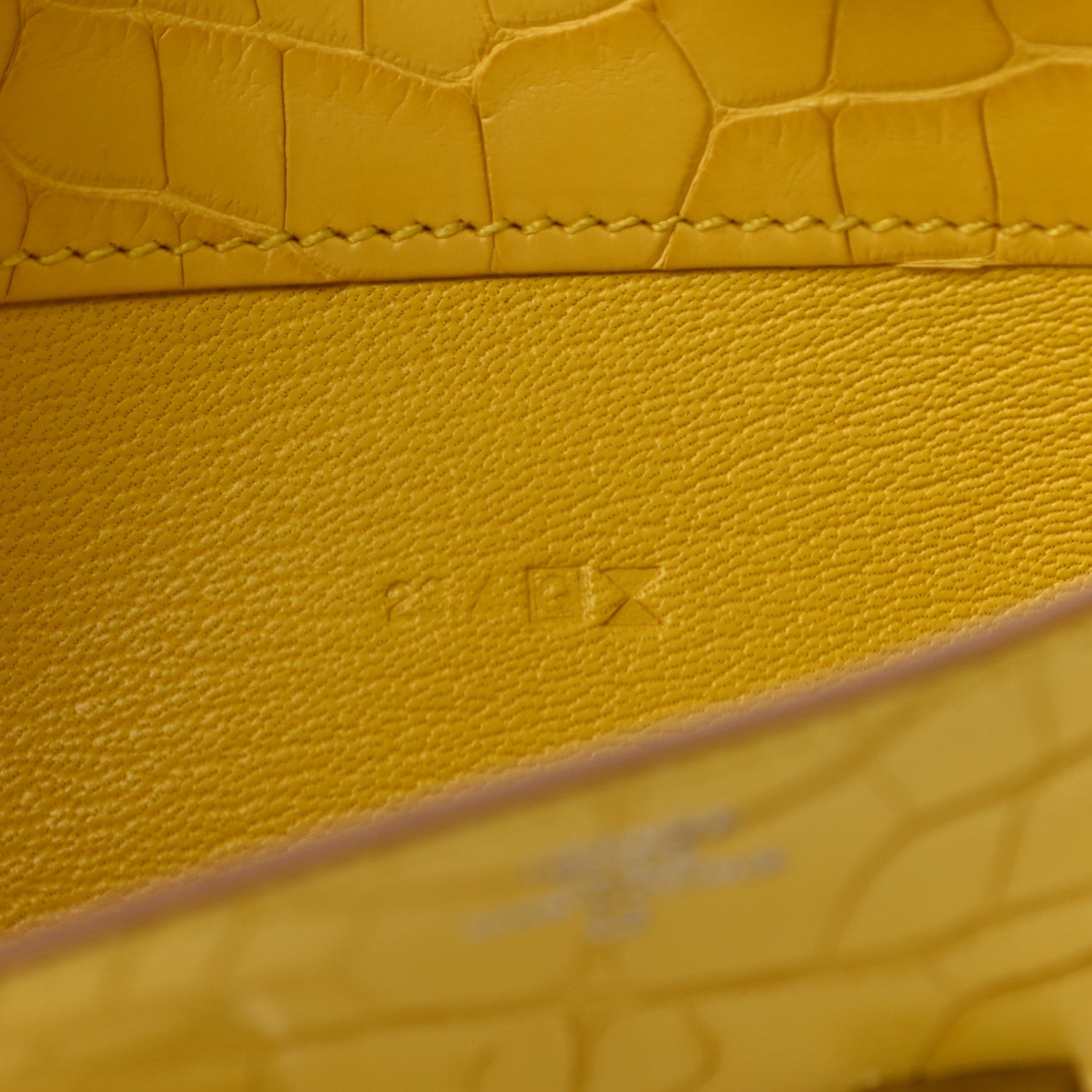 Hermes Matte Alligator Constance Long Wallet Jaune Ambre 5 of 10