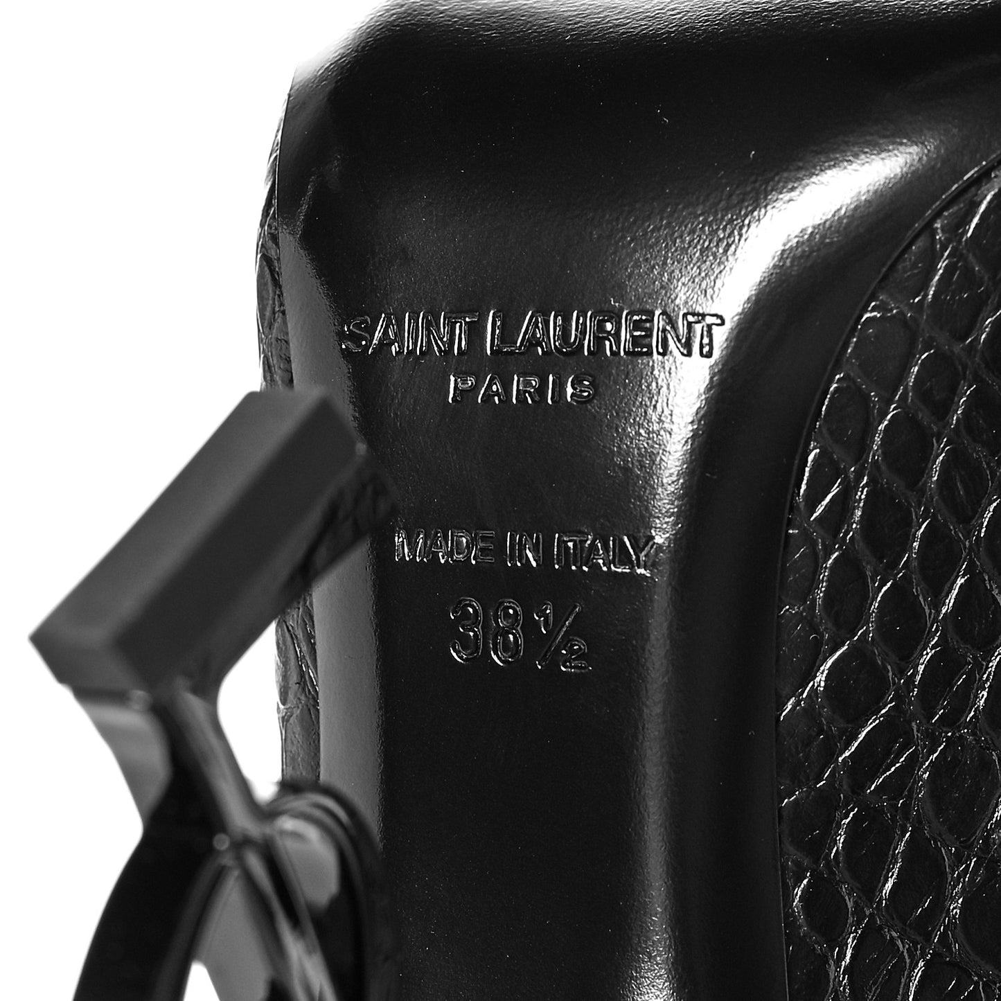 Calfskin Crocodile Embossed Opyum 110 Pumps 38.5 Black