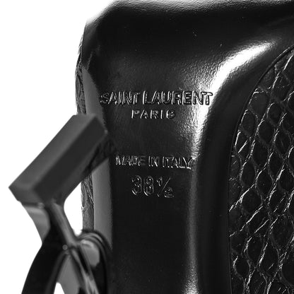 Saint Laurent Calfskin Crocodile Embossed Opyum 110 Pumps 38.5 Black 7 of 10