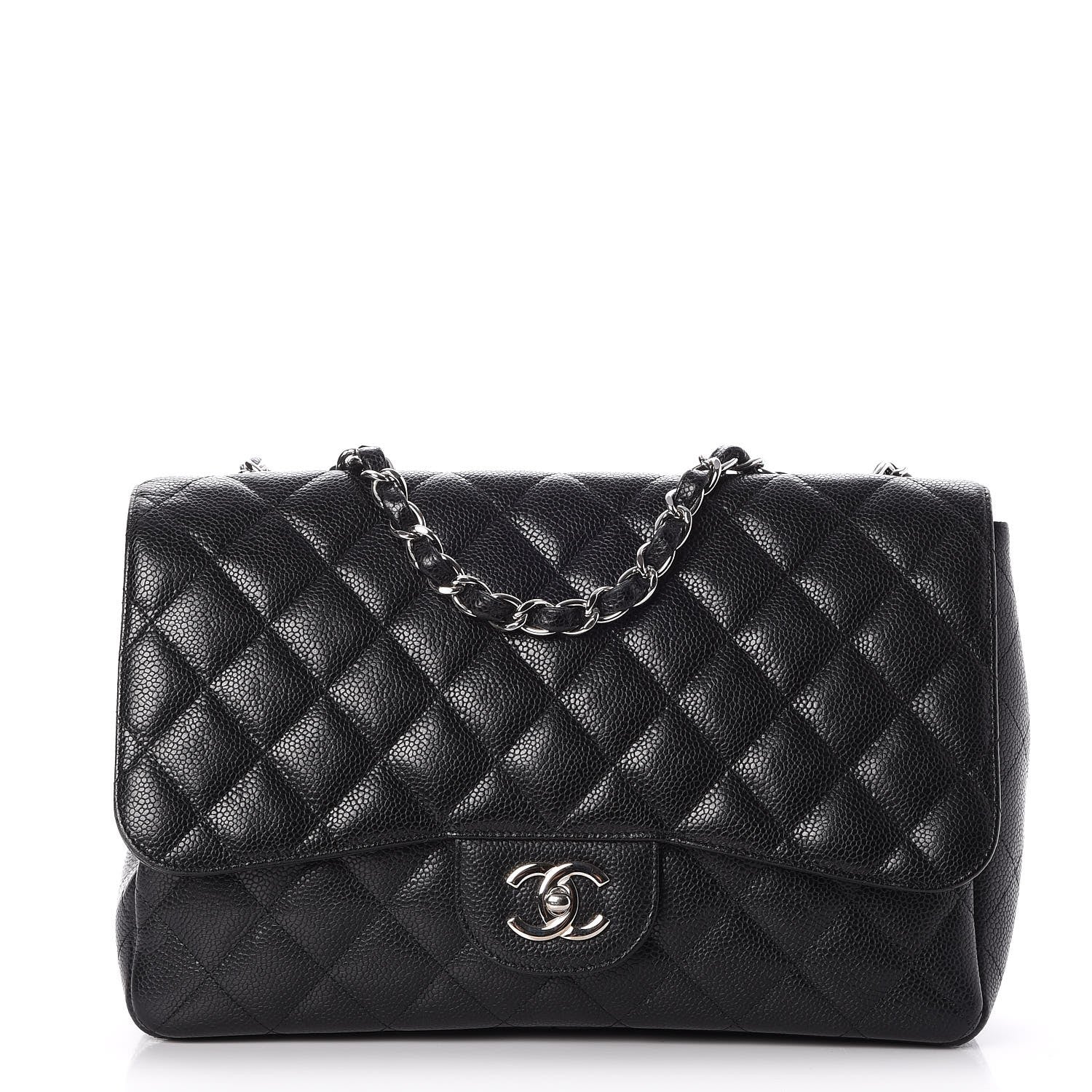Chanel Caviar Quilted Jumbo Single Flap Black 1 of 8