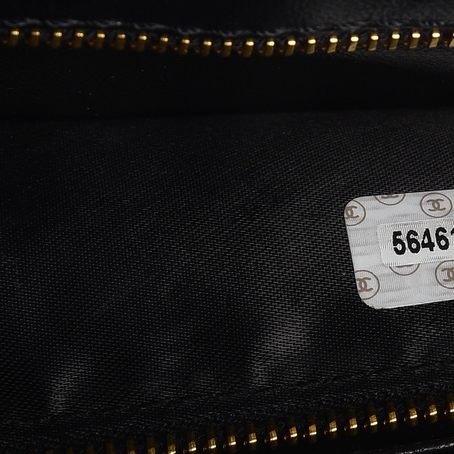 CHANE Lambskin Stitched Shoulder Bag Black