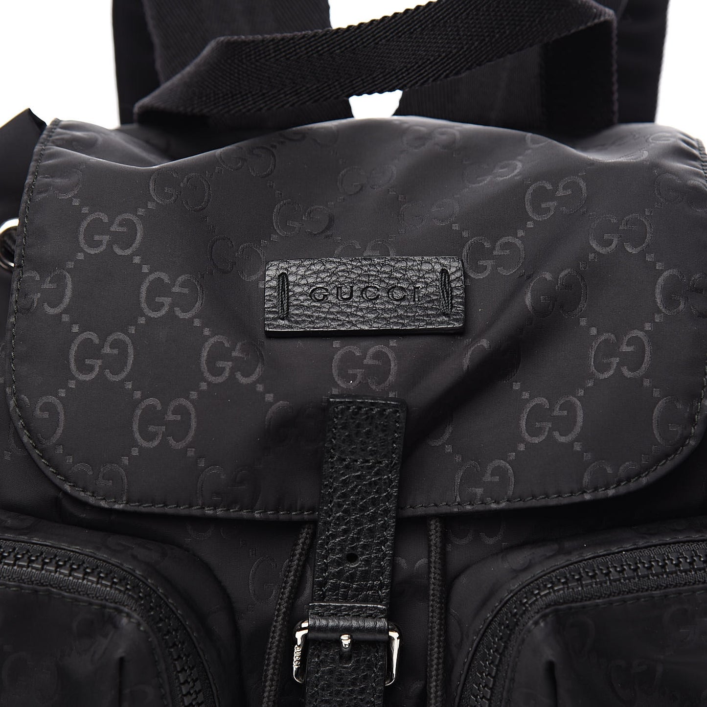 Nylon Monogram Small Single Buckle Backpack Black