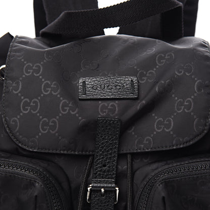 Gucci Nylon Monogram Small Single Buckle Backpack Black 10 of 10