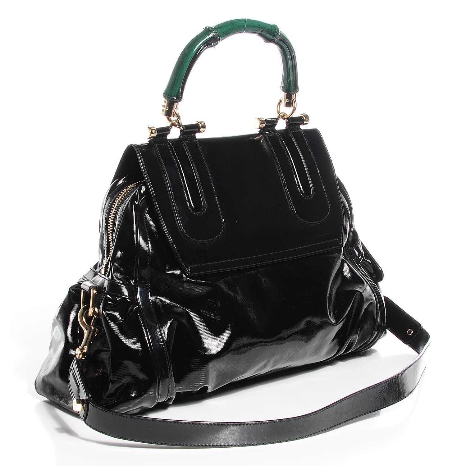 Gucci Dialux Large Pop Bamboo Top Handle Tote Black 3 of 7