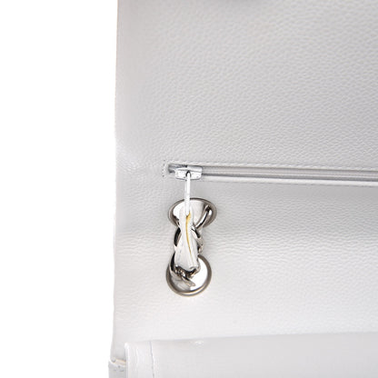 Chanel Caviar Quilted Jumbo Double Flap White 8 of 10