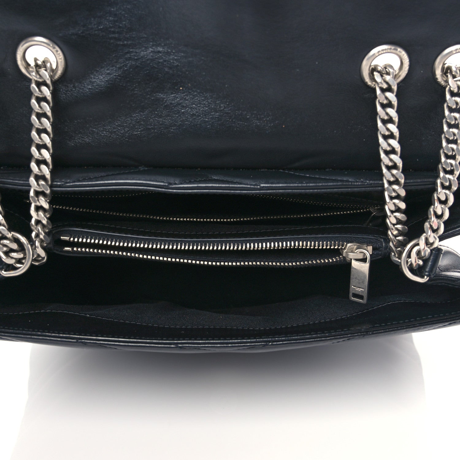 Saint Laurent Calfskin Y Quilted Monogram Medium Loulou Chain Satchel Black 5 of 8