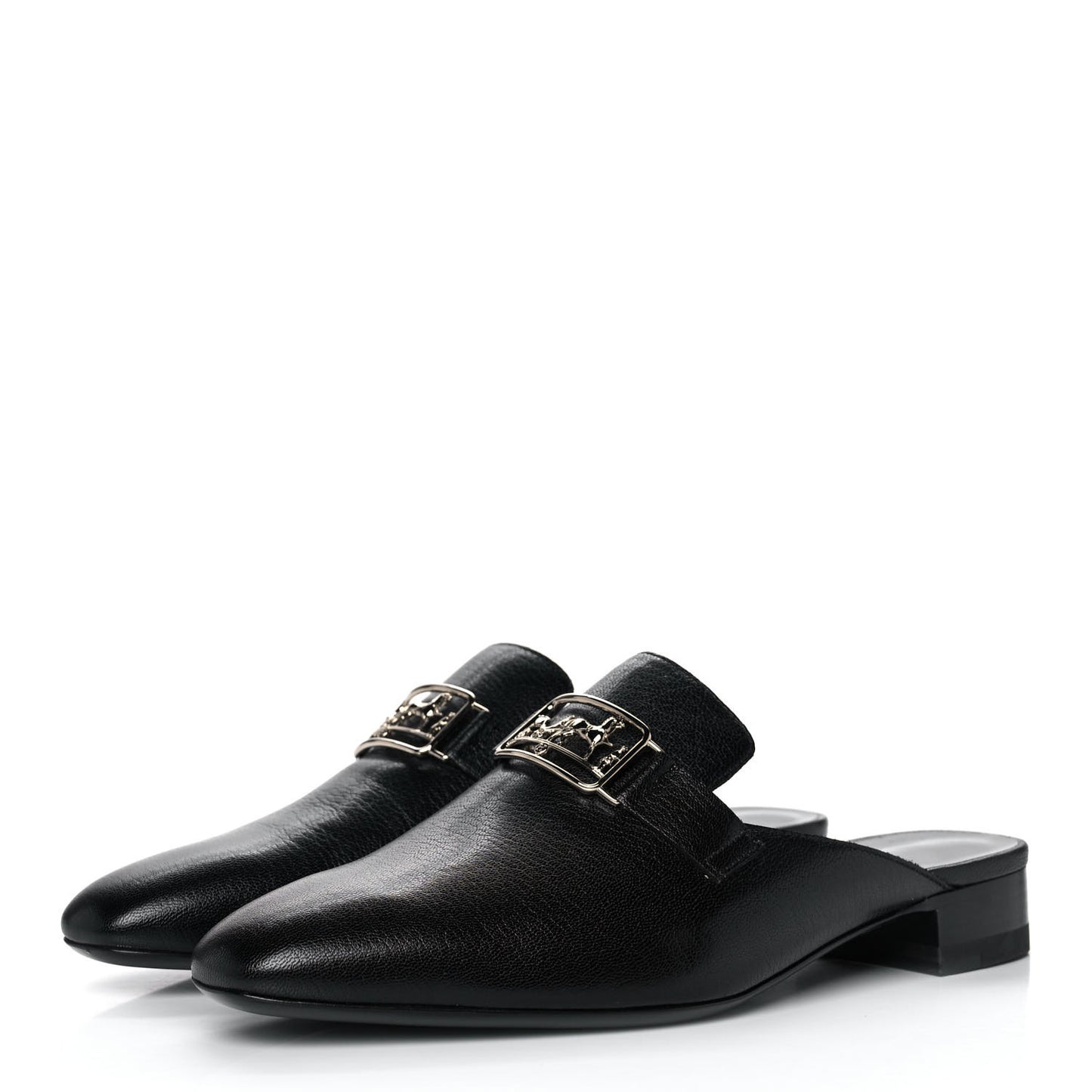Goatskin Vincennes Mules 38 Black