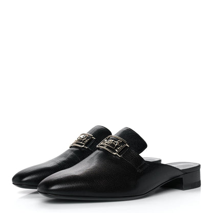 Hermes Goatskin Vincennes Mules 38 Black 3 of 9