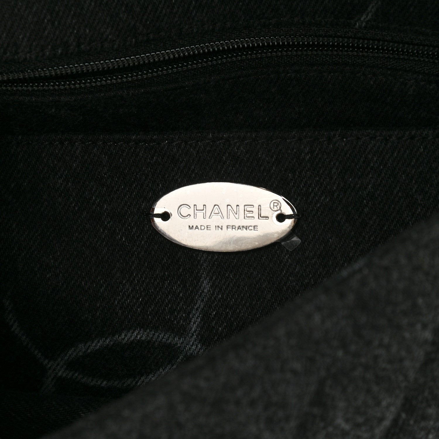 Chanel Denim Quilted CC Print Medium Single Flap Black 8 of 11