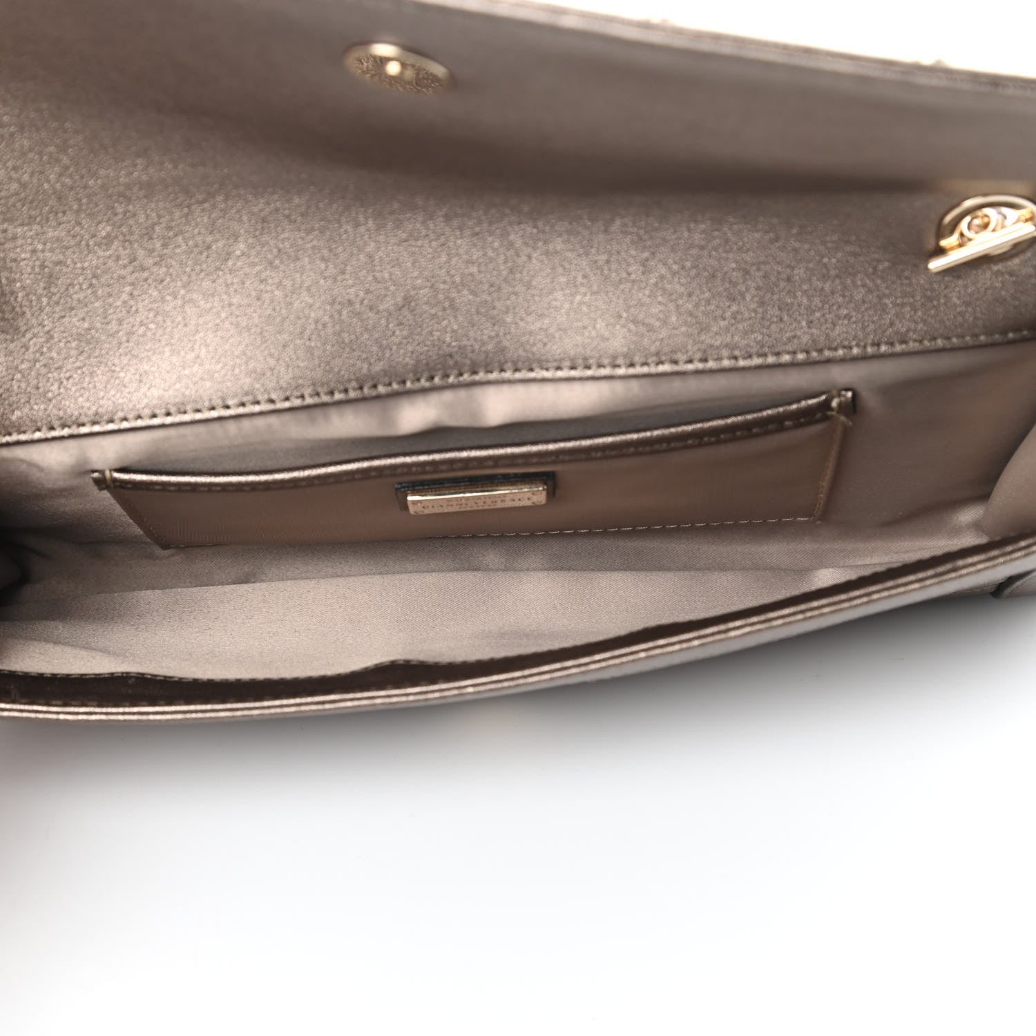 Versace Metallic Lambskin Couture Chain Clutch Bronze 5 of 9