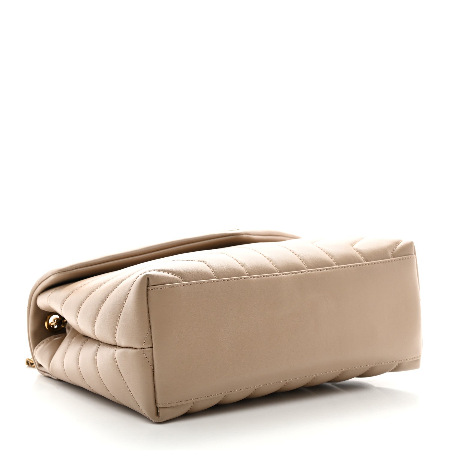 Saint Laurent Calfskin Y Quilted Monogram Small Loulou Chain Satchel Dark Beige 4 of 11
