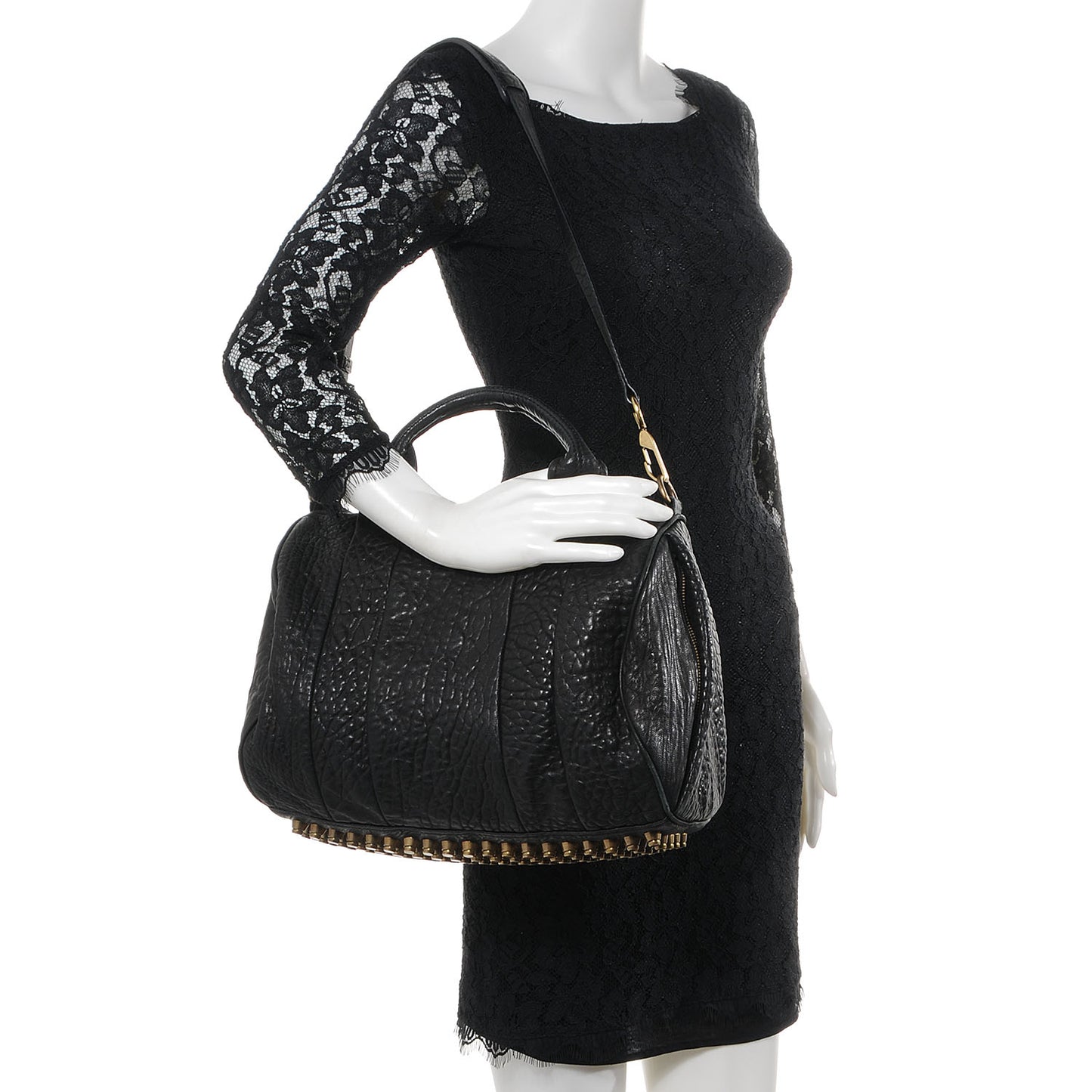 Leather Rocco Duffel Black With Antique Brass Hardware