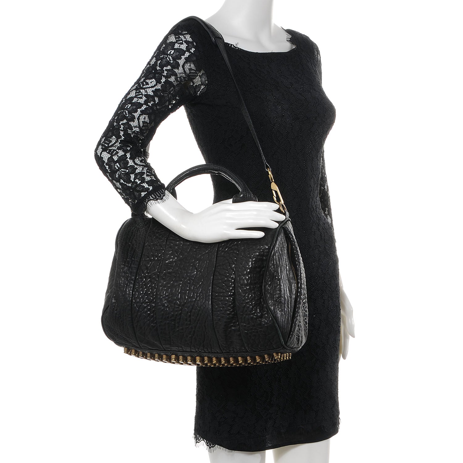 Alexander Wang Leather Rocco Duffel Black With Antique Brass Hardware 2 of 8