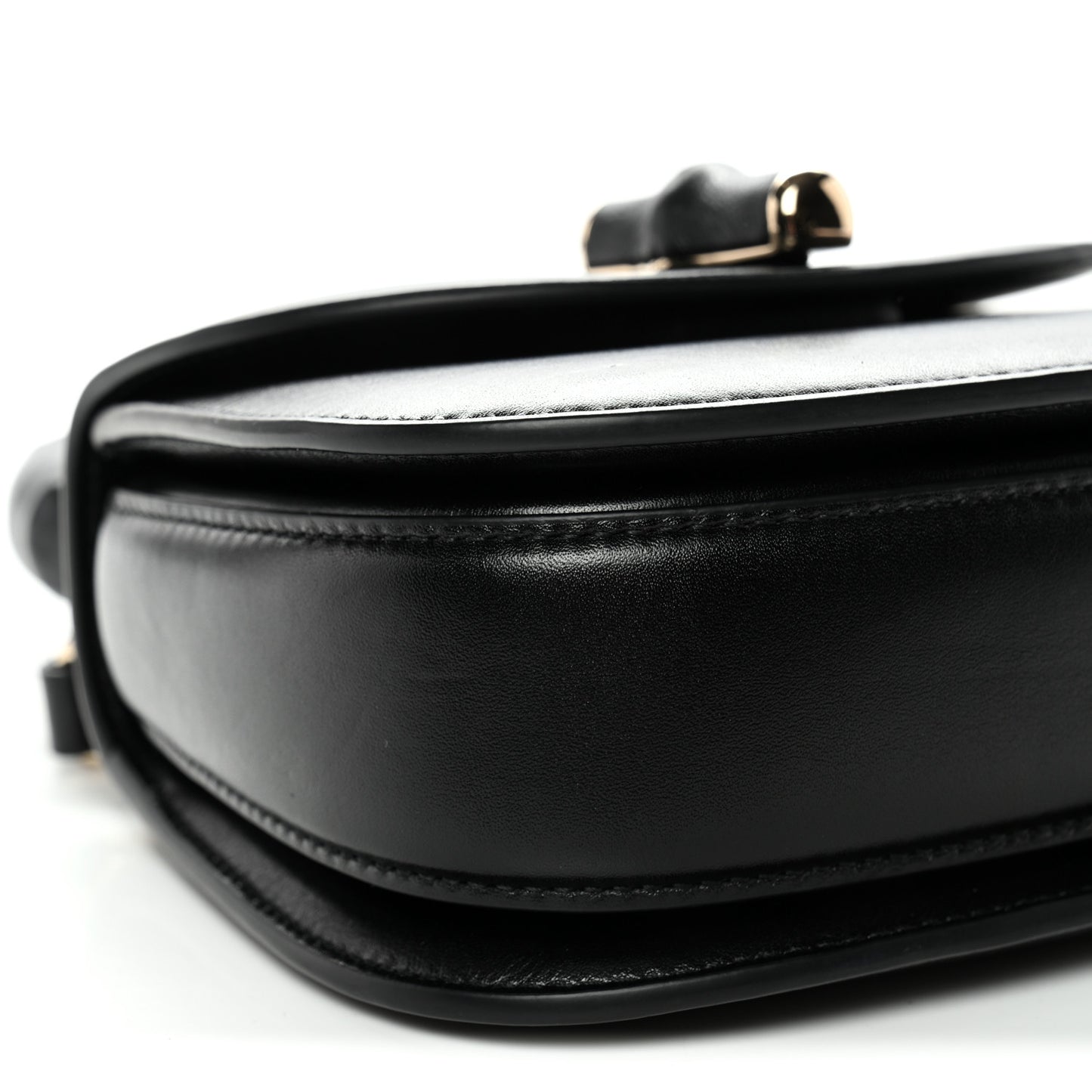 Boarded Dyana Lux Calfskin Web Monochrome Mini Bamboo 1947 Top Handle Bag Black