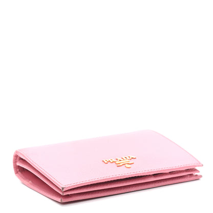 Prada Saffiano Metal Bi-Fold Wallet Petalo 4 of 8