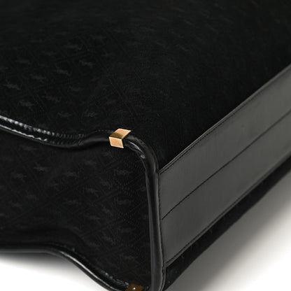 Saint Laurent Suede All-Over Monogram Convertible Tote Black 9 of 11