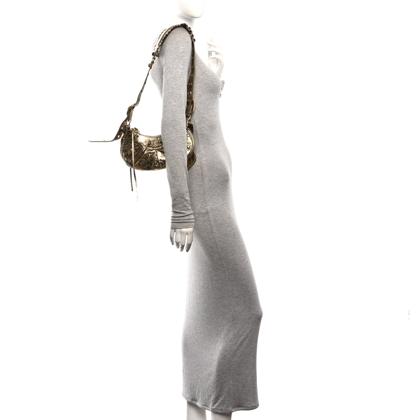 Metallic Agneau Arena Le Cagole Shoulder Bag XS Gold
