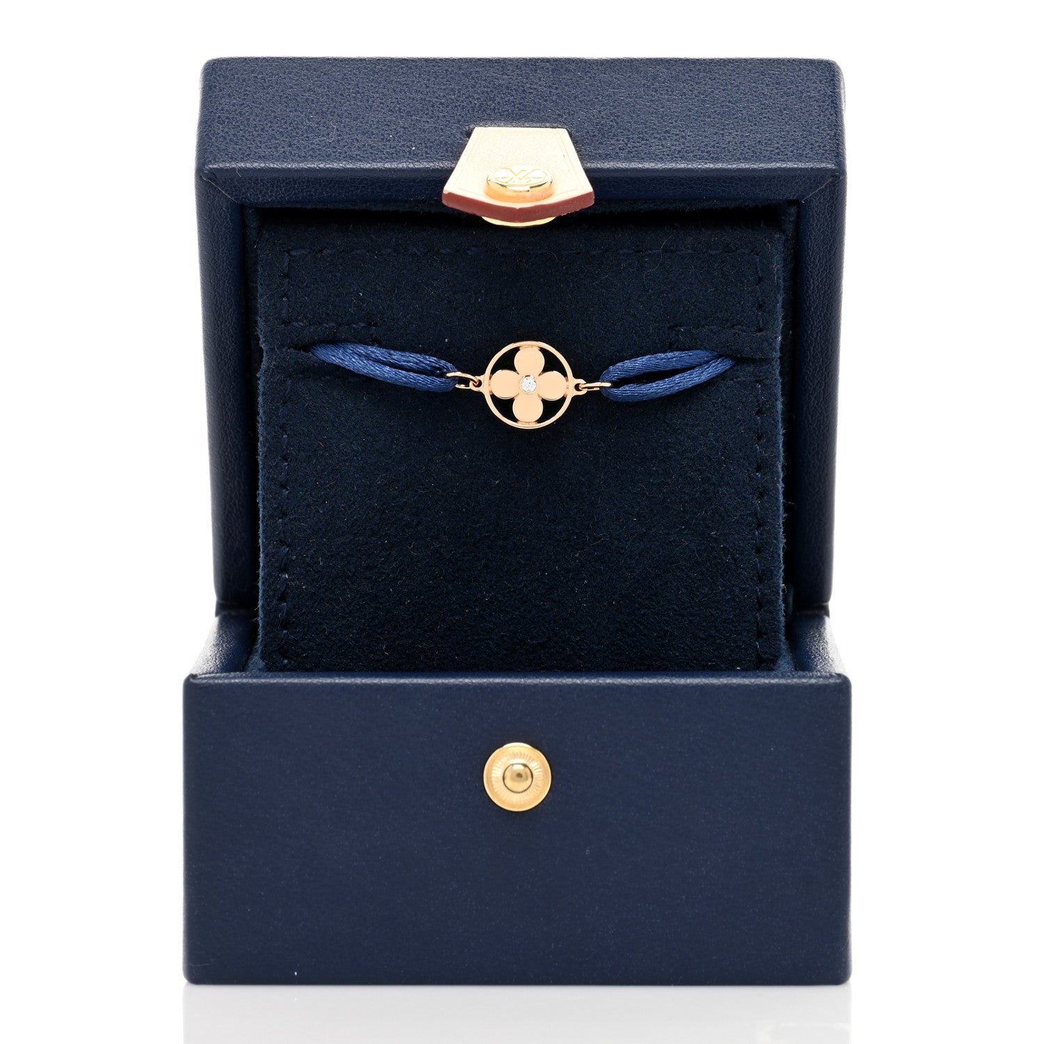Louis Vuitton 18K Pink Gold Diamond Idylle Blossom Sun Cord Bracelet Blue 4 of 4