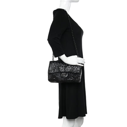 Chanel Sequin Lambskin Medium Moonlight on Water Flap Black 2 of 10