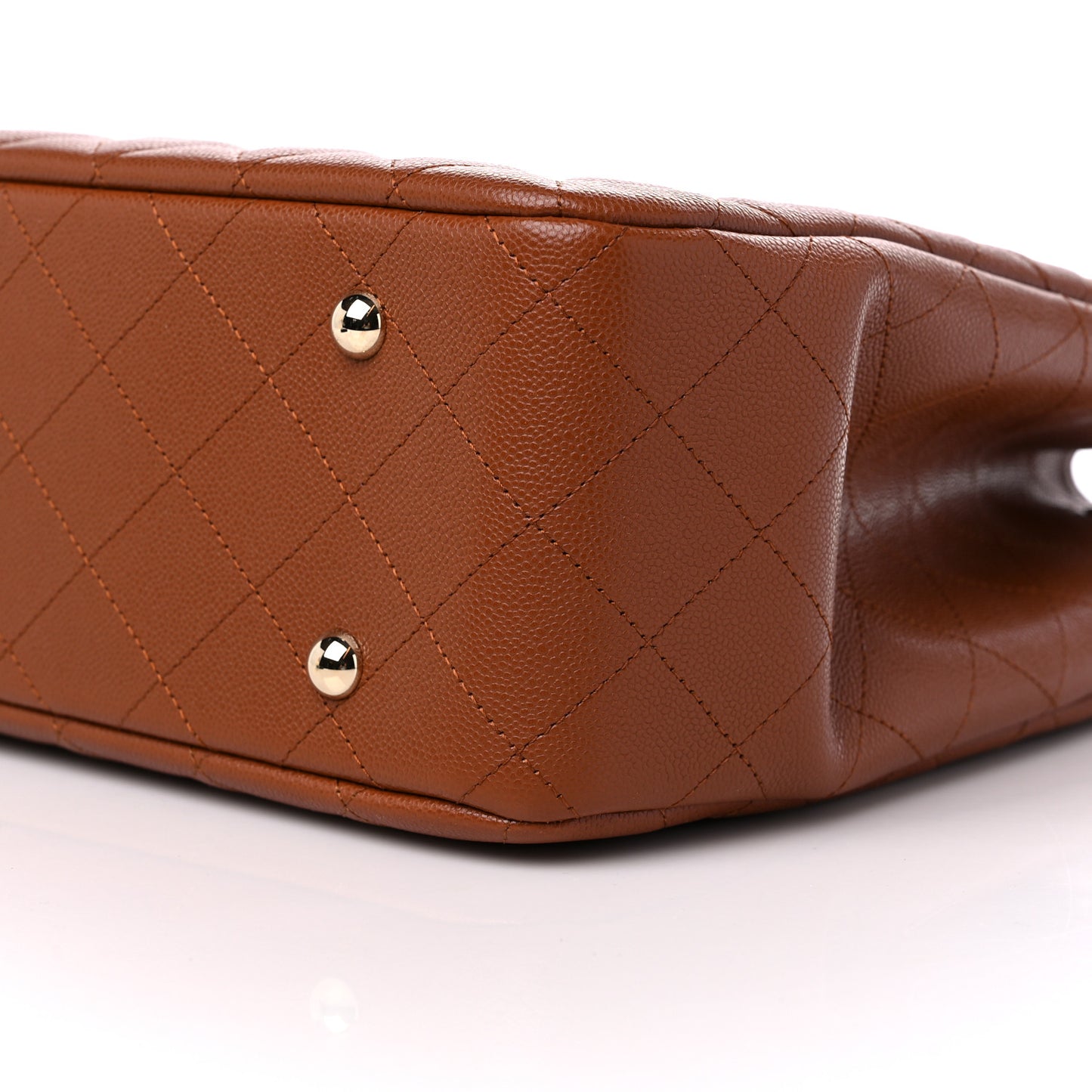 Caviar Quilted Large CC Shopping Tote Brown