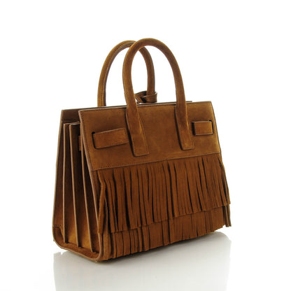 Saint Laurent Suede Fringe Nano Sac De Jour Light Ocre 3 of 7