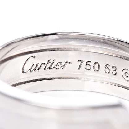 Cartier 18K White Gold 6.5mm C De Ring 53 6.5 6 of 6