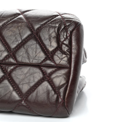 Chanel Aged Calfskin Quilted Medium Just Mademoiselle Bowling Bag Brown 9 of 10