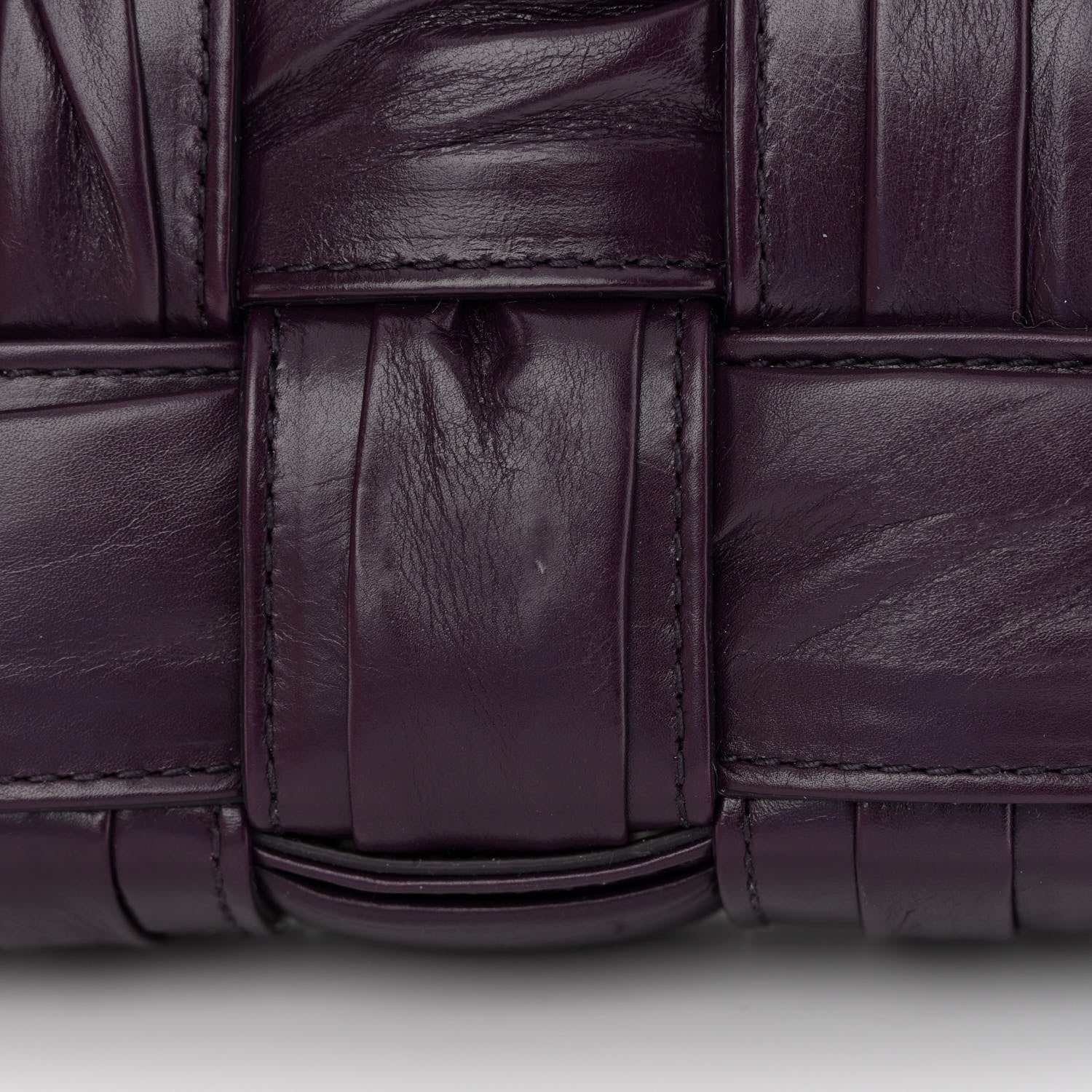 Bottega Veneta Calfskin Intreccio Plisse Cassette Crossbody Bag Dark Mystic 11 of 12