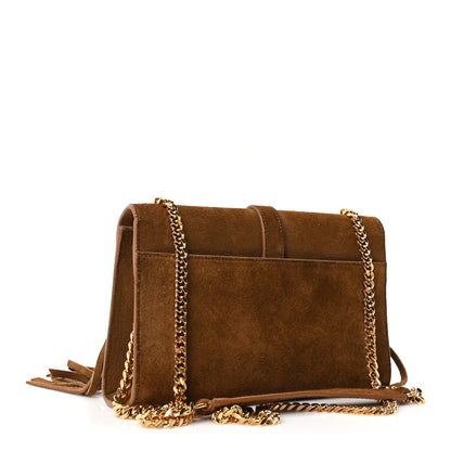 Saint Laurent Suede Fringe Small Monogram Satchel Light Ocre 3 of 10