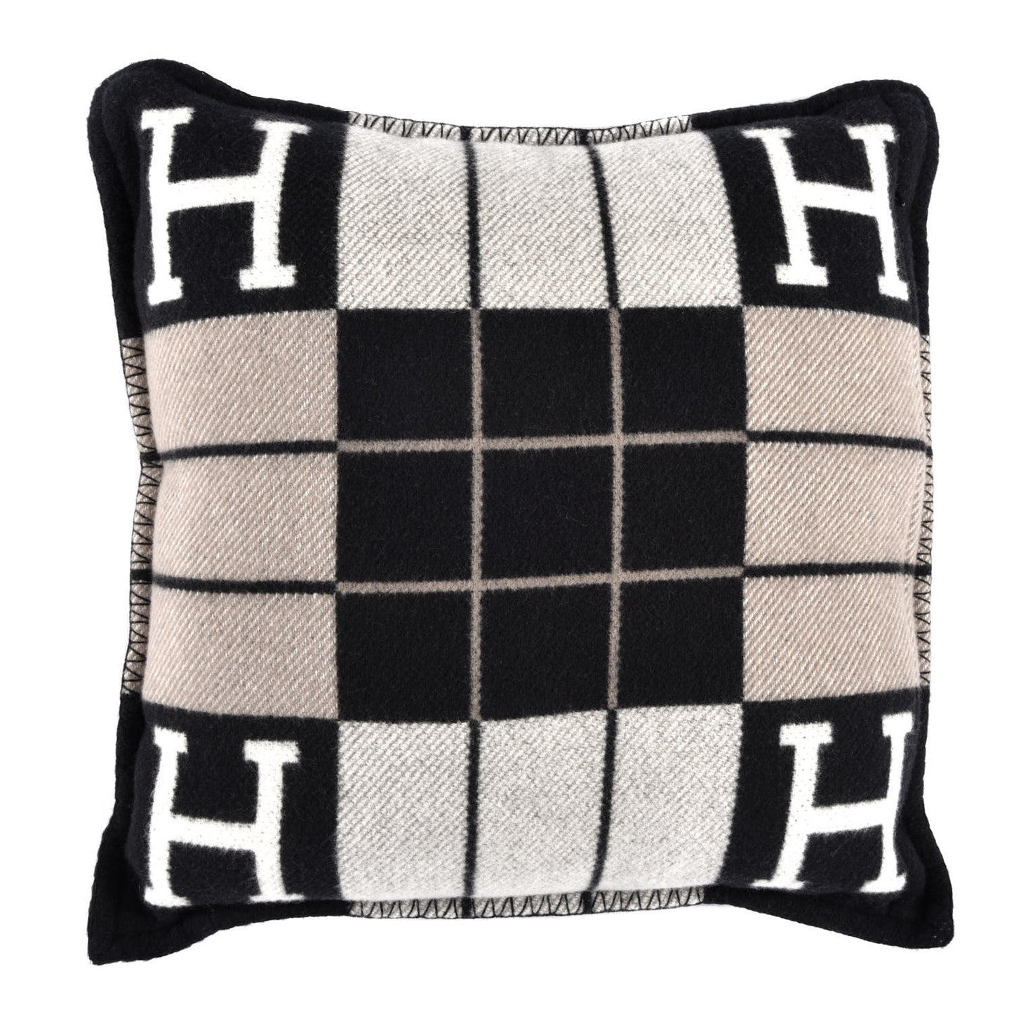 Wool Cashmere Avalon III Pillow PM Ecru Black