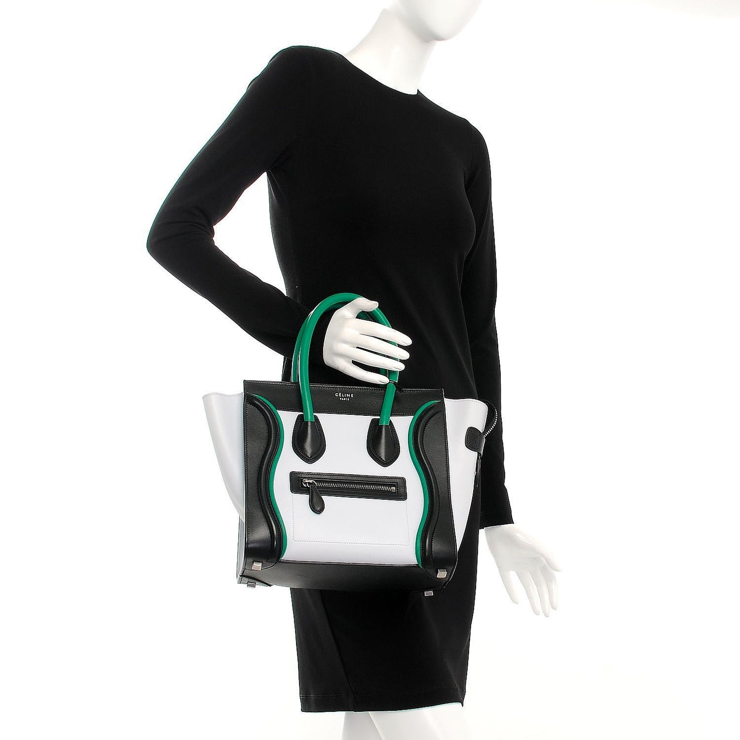 Smooth Calfskin Micro Tri-Color Luggage Turquoise